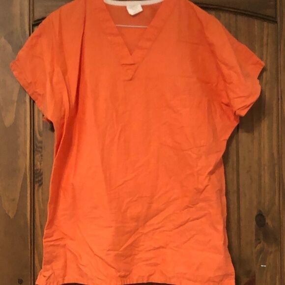Orange cotton scrub set top and pants - Picture 1 of 2